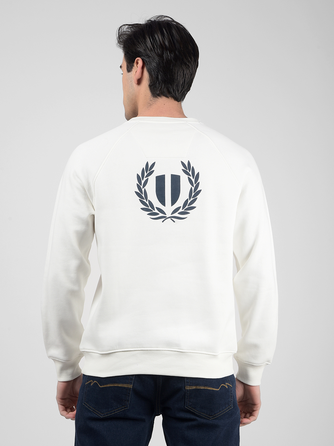 Numero Uno Men Off White Crew Neck Sweatshirts